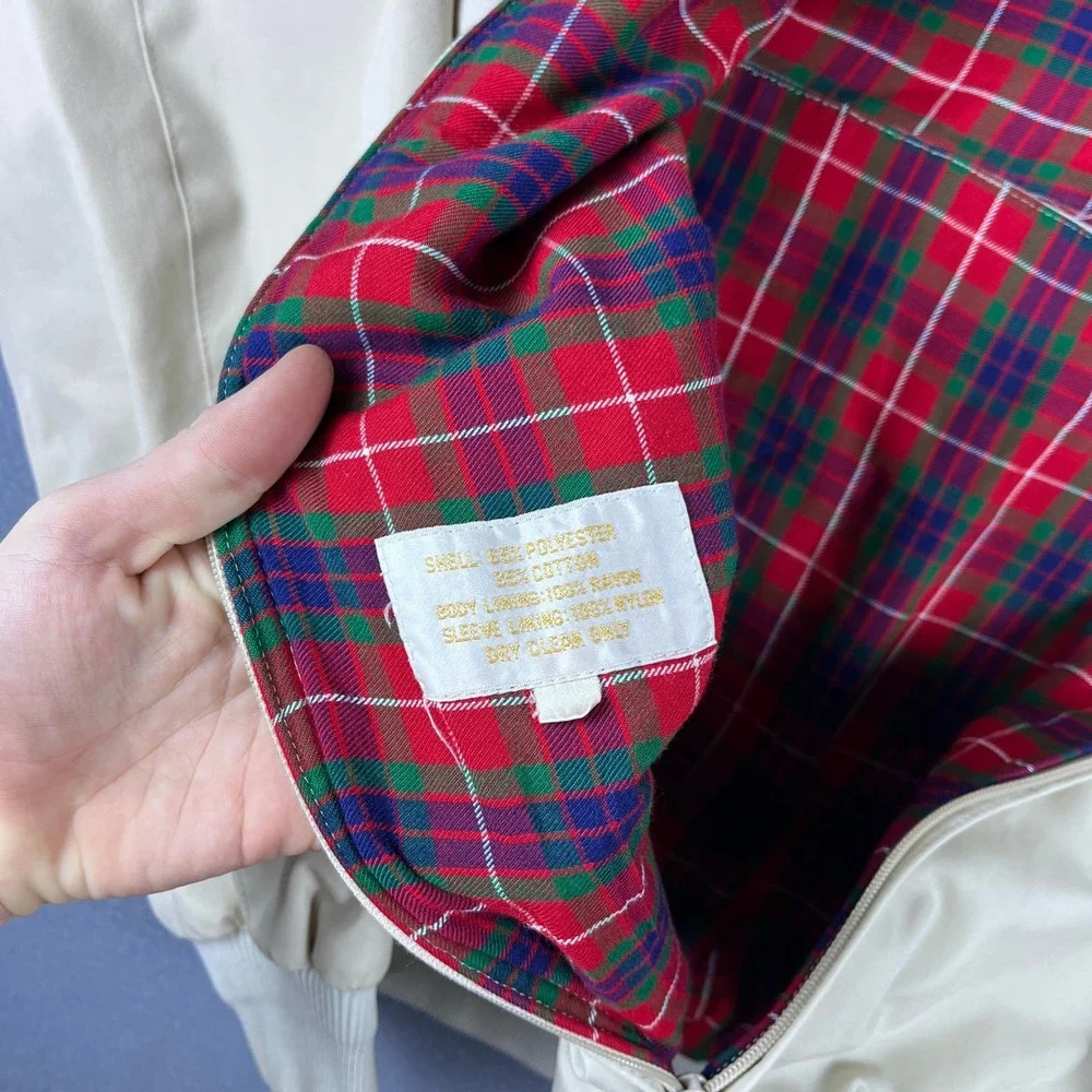 Vintage Baracuta Van Heusen Harrington G9 Jacket Cream Beige Plaid Lining 42R